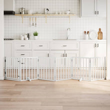 Hondenhek Inklapbaar Met Deur 6 Panelen 300 Cm Populierhout 50 x 60 x 2 cm Wit