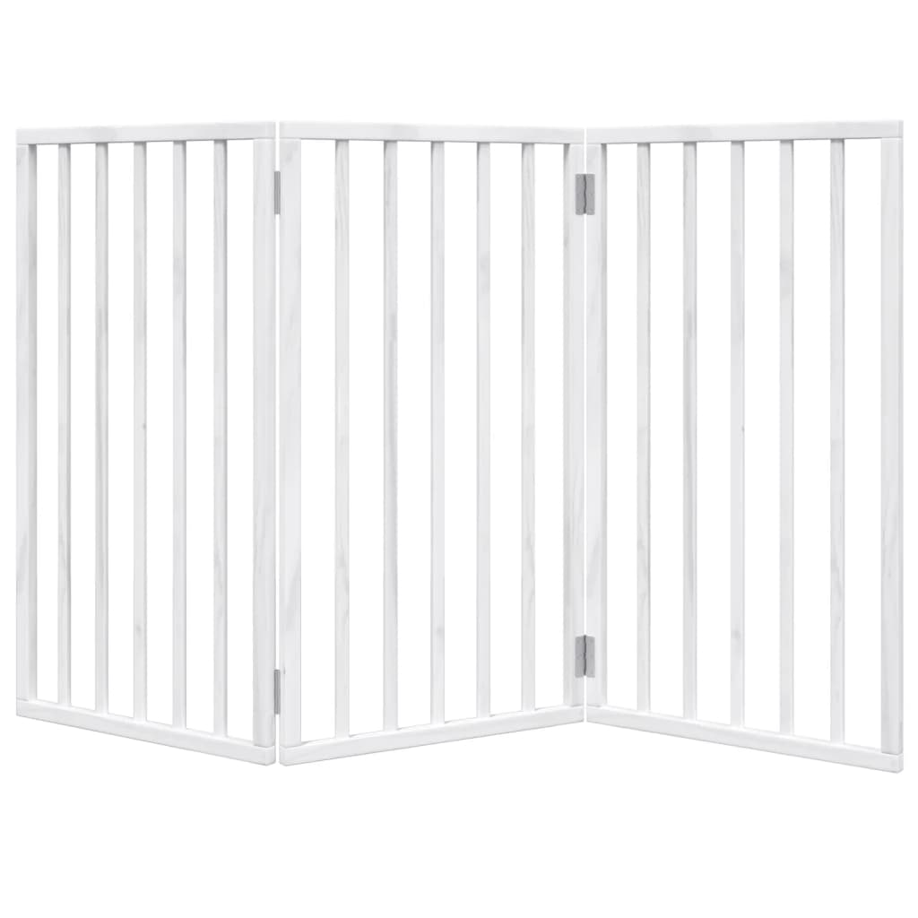 Hondenhek inklapbaar 3 panelen 150 cm populierenhout wit