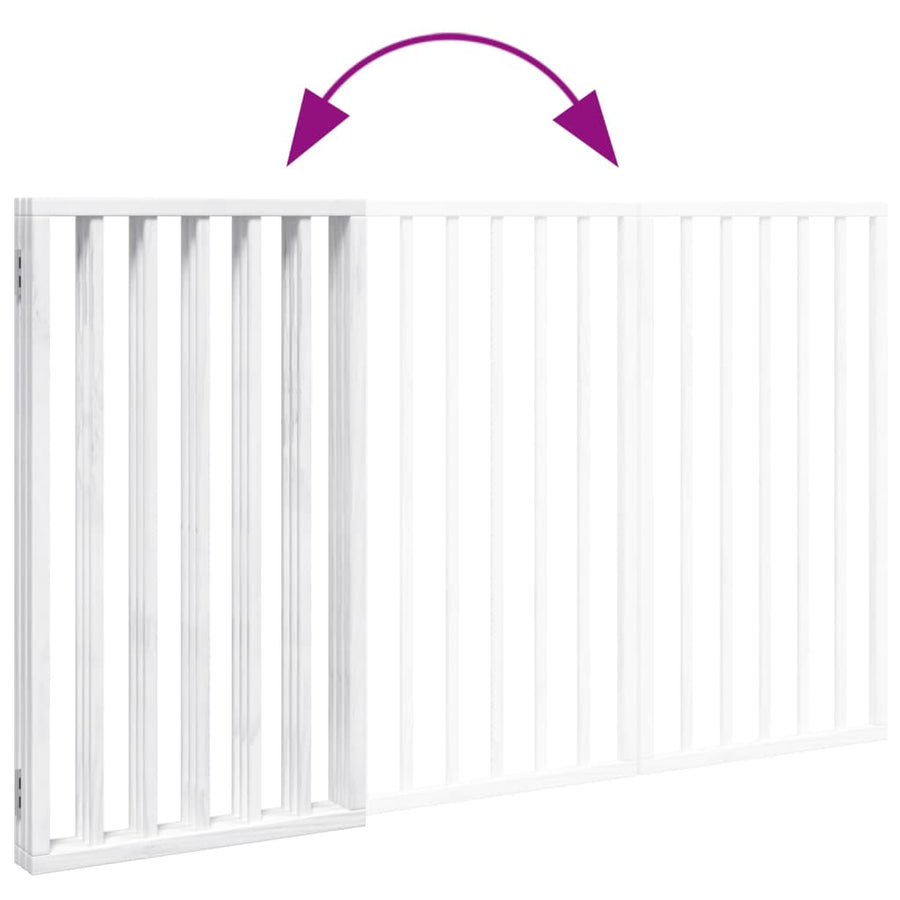 Hondenhek inklapbaar 3 panelen 150 cm populierenhout wit