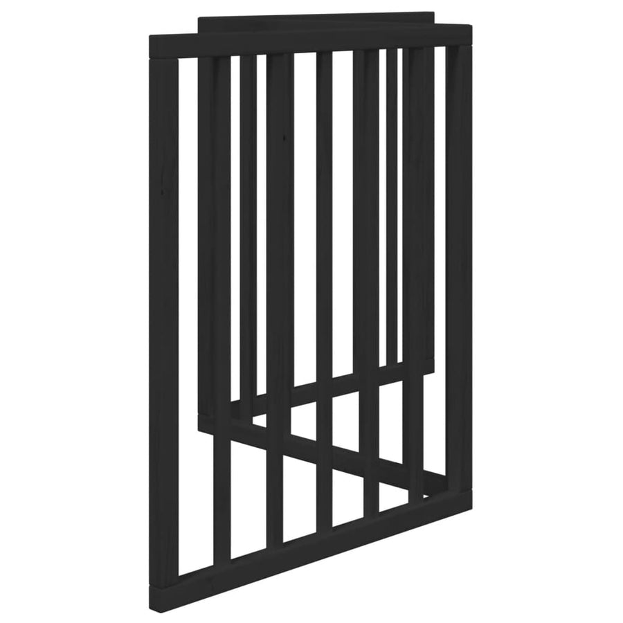 Hondenhek Inklapbaar 3 Panelen 150 Cm Populierenhout 50 x 60 x 2 cm Zwart