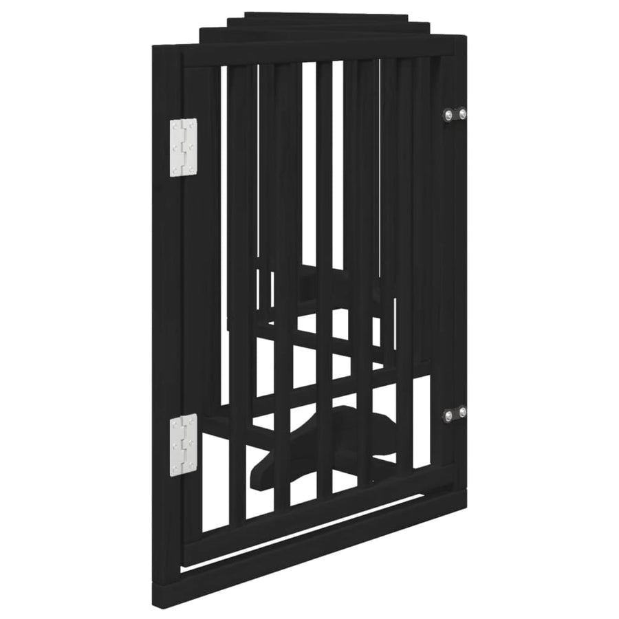 Hondenhek Inklapbaar 6 Panelen 300 Cm Populierenhout 50 x 60 x 2 cm Zwart