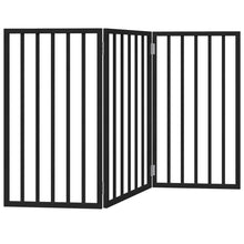 Hondenhek Inklapbaar 3 Panelen 150 Cm Populierenhout 50 x 90 x 2 cm Zwart