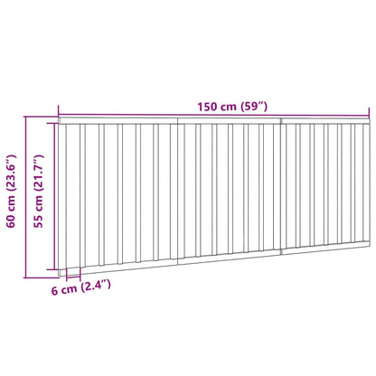 Hondenhek Inklapbaar 3 Panelen 150 Cm Populierenhout 50 x 60 x 2 cm Bruin