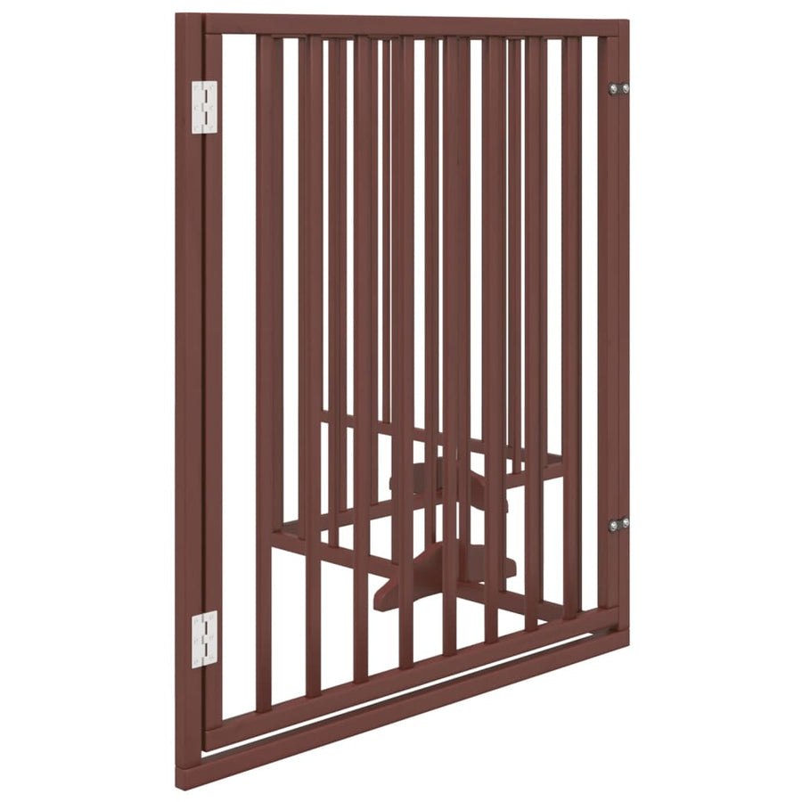 Hondenhek Inklapbaar 4 Panelen 320 Cm Populierenhout 80 x 90 x 2 cm Bruin