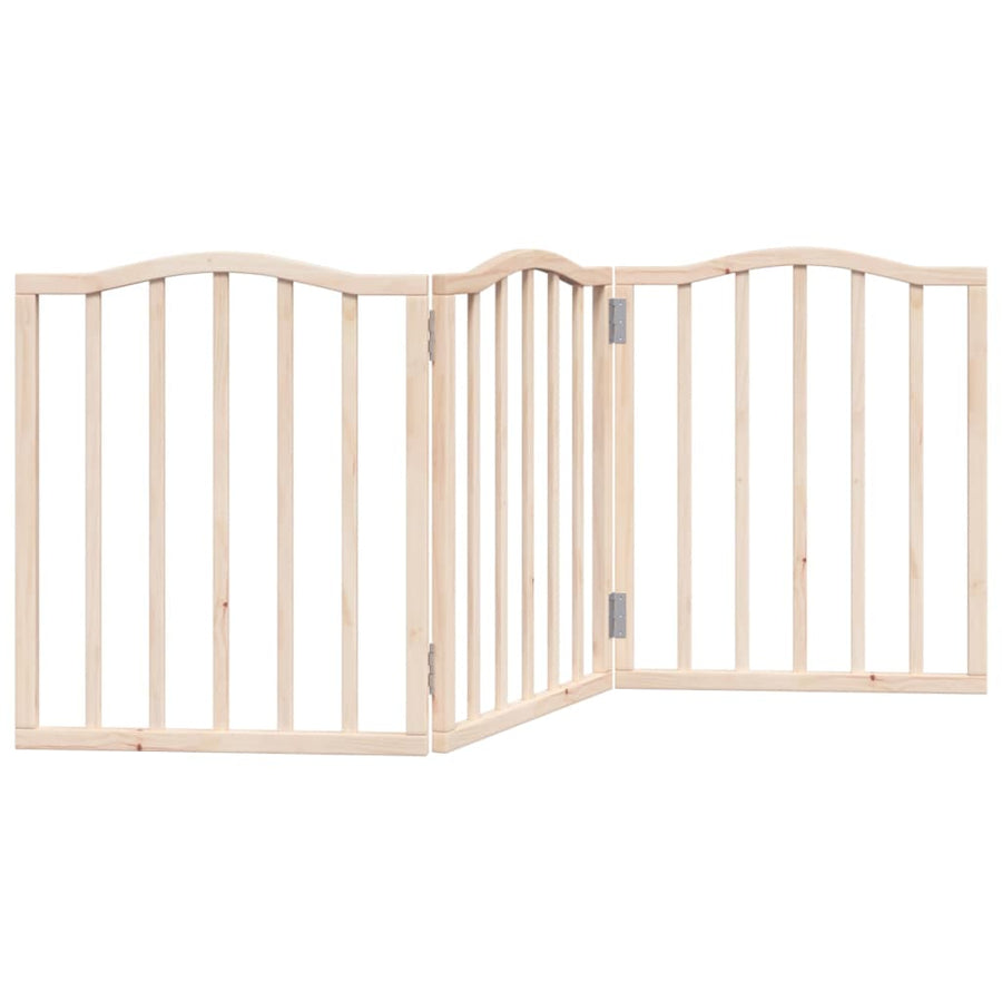 Hondenhek Inklapbaar 3 Panelen 150 Cm Populierenhout 50 x 60 x 2 cm Naturel