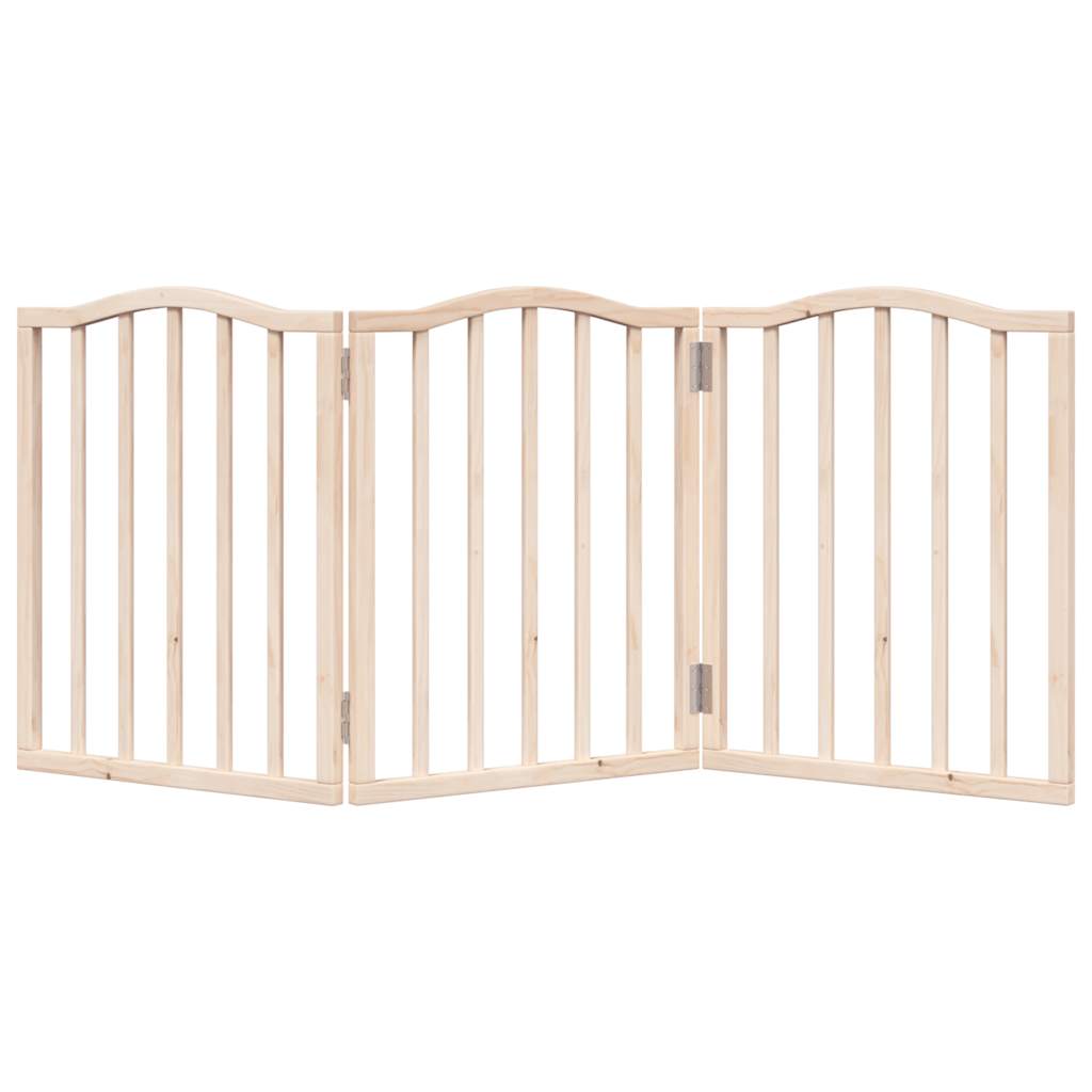 Hondenhek Inklapbaar 3 Panelen 150 Cm Populierenhout 50 x 60 x 2 cm Naturel