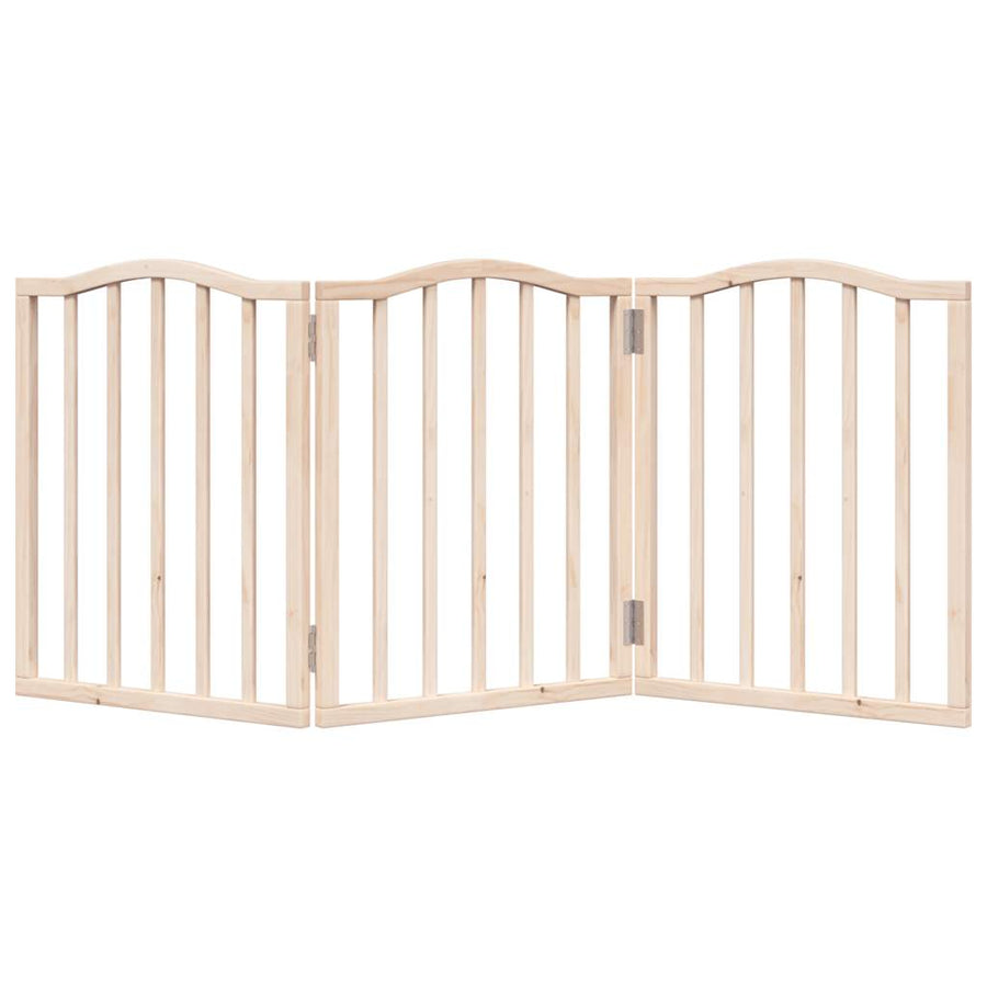Hondenhek Inklapbaar 3 Panelen 150 Cm Populierenhout 50 x 60 x 2 cm Naturel