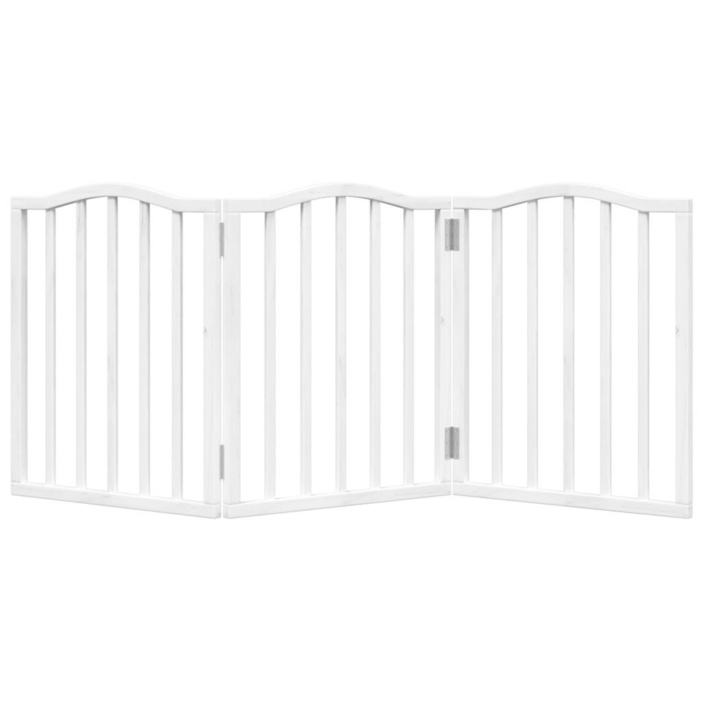 Hondenhek Inklapbaar 3 Panelen 150 Cm Populierenhout 50 x 60 x 2 cm Wit