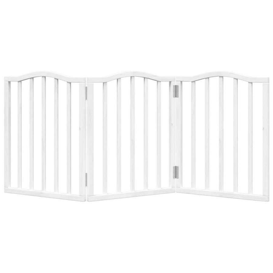 Hondenhek Inklapbaar 3 Panelen 150 Cm Populierenhout 50 x 60 x 2 cm Wit