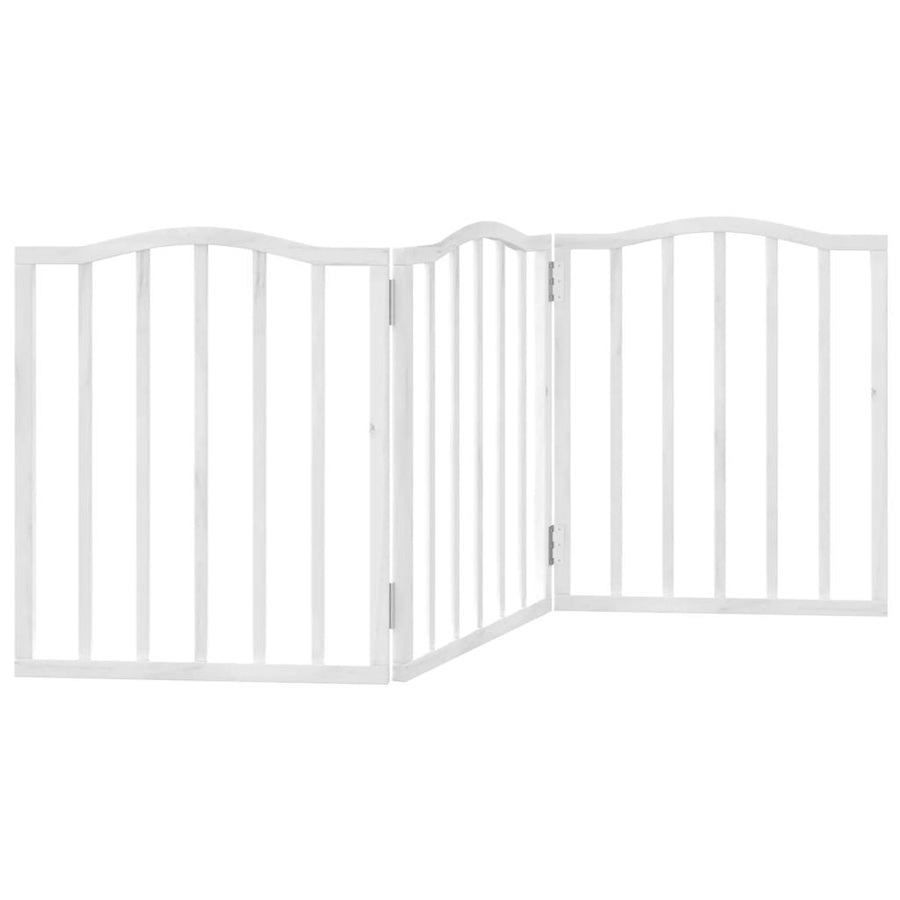 Hondenhek Inklapbaar 3 Panelen 150 Cm Populierenhout 50 x 60 x 2 cm Wit