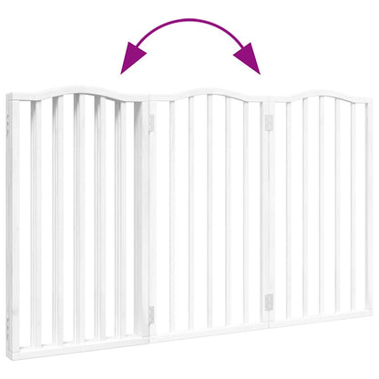 Hondenhek inklapbaar 3 panelen 150 cm populierenhout wit