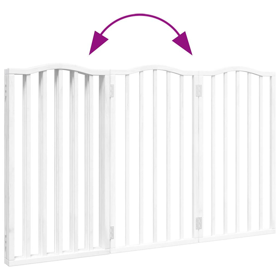 Hondenhek inklapbaar 3 panelen 150 cm populierenhout wit