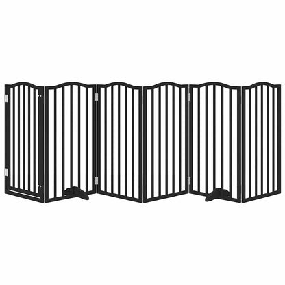 Hondenhek Inklapbaar 6 Panelen 300 Cm Populierenhout 50 x 90 x 2 cm Zwart