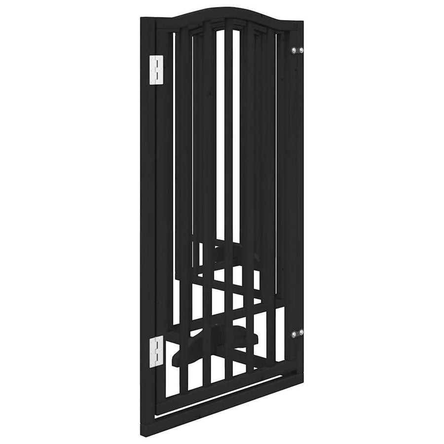 Hondenhek Inklapbaar 6 Panelen 300 Cm Populierenhout 50 x 90 x 2 cm Zwart