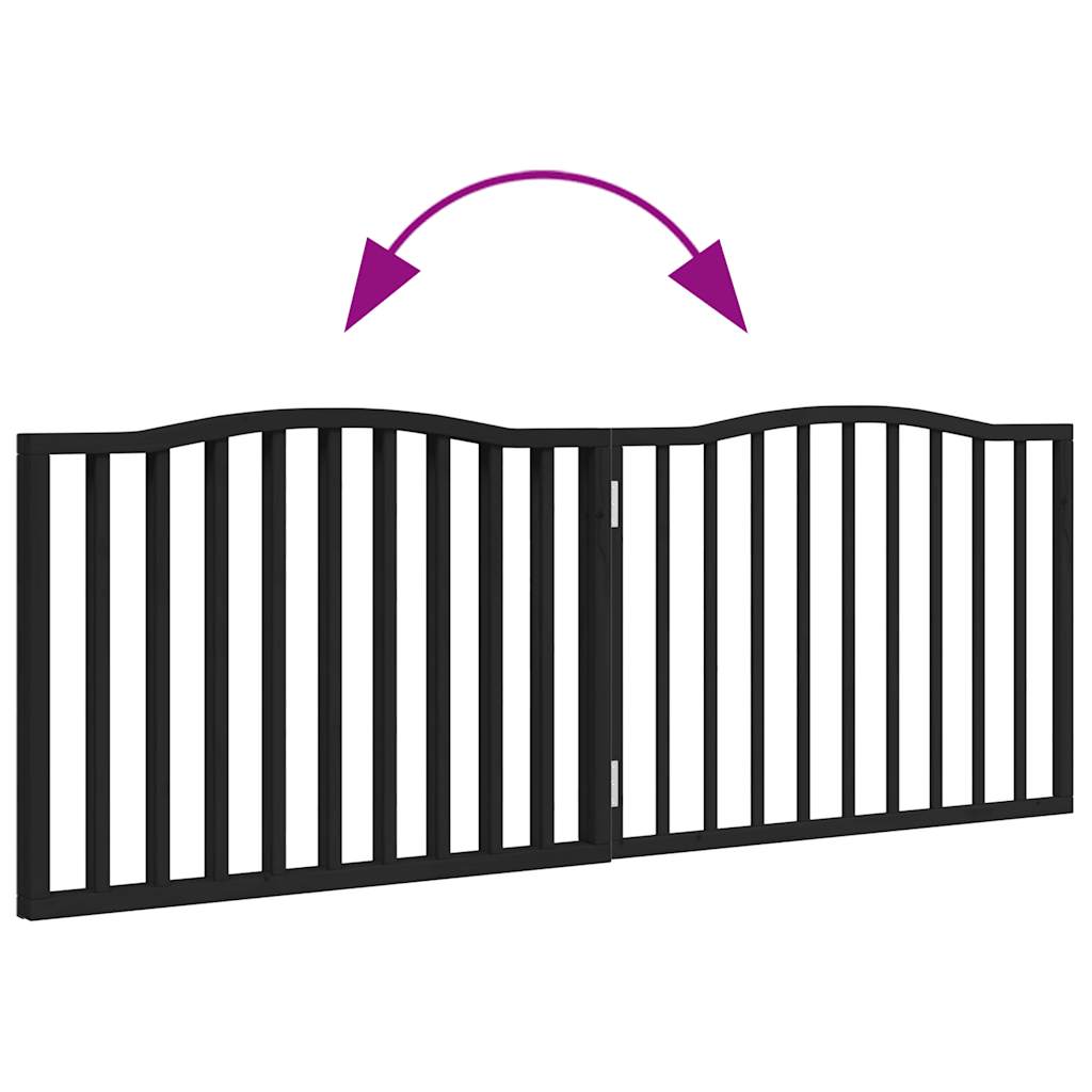 Hondenhek inklapbaar 2 panelen 160 cm populierenhout zwart