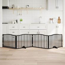 Hondenhek Inklapbaar 4 Panelen 320 Cm Populierenhout 80 x 60 x 2 cm Zwart