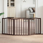 Foldable dog gate 3 panels 150 cm poplar wood brown oak