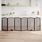 Foldable dog gate 6 panels 300 cm poplar wood brown oak