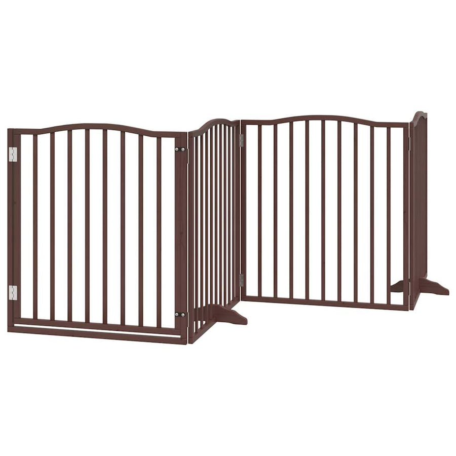 Hondenhek inklapbaar 4 panelen 320cm populierenhout bruin eiken