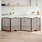 Folding dog gate 4 panels 320cm poplar wood brown oak