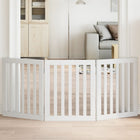 Folding Dog Gate 3 Panels 150 cm Poplar Wood White