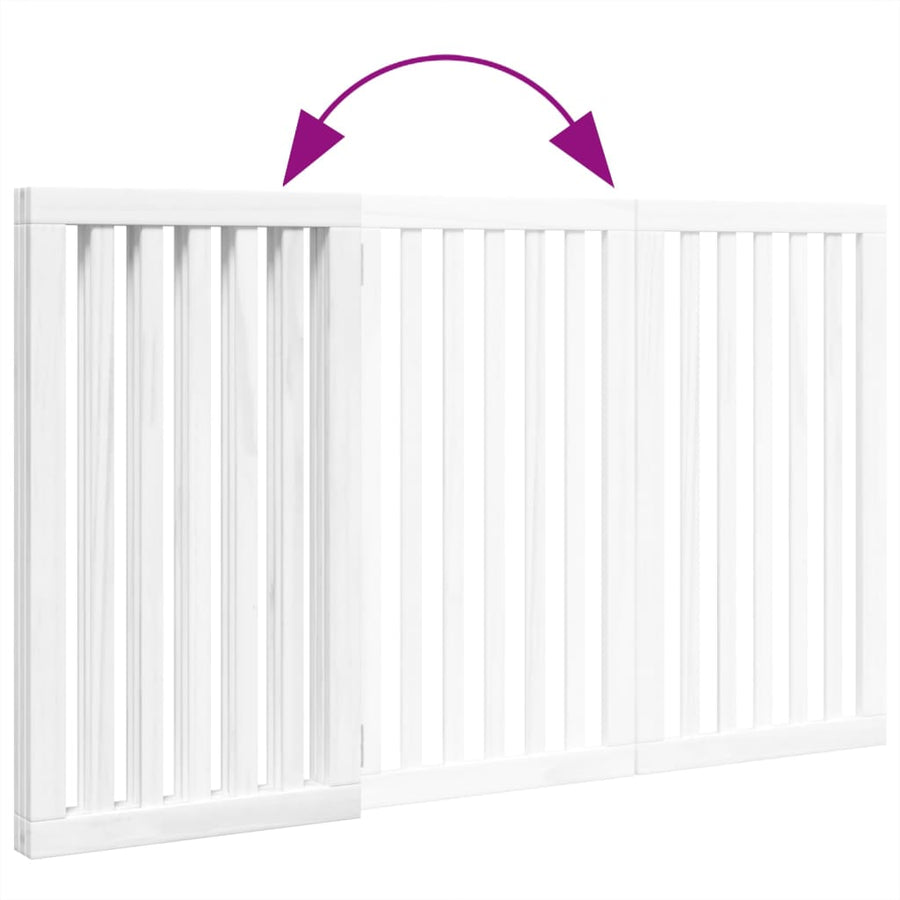 Hondenhek inklapbaar 3 panelen 150 cm populierenhout wit