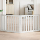 Foldable Dog Gate 2 Panels 160 cm Poplar Wood White