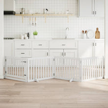 Hondenhek inklapbaar met deur 4 panelen 320 cm populierhout wit