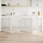Foldable Dog Gate with Door 4 Panels 320 cm Poplar Wood White