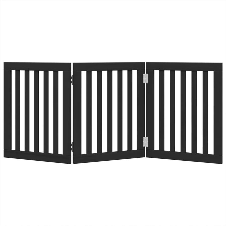 Hondenhek Inklapbaar 3 Panelen 150 Cm Populierenhout 50 x 60 x 2 cm Zwart