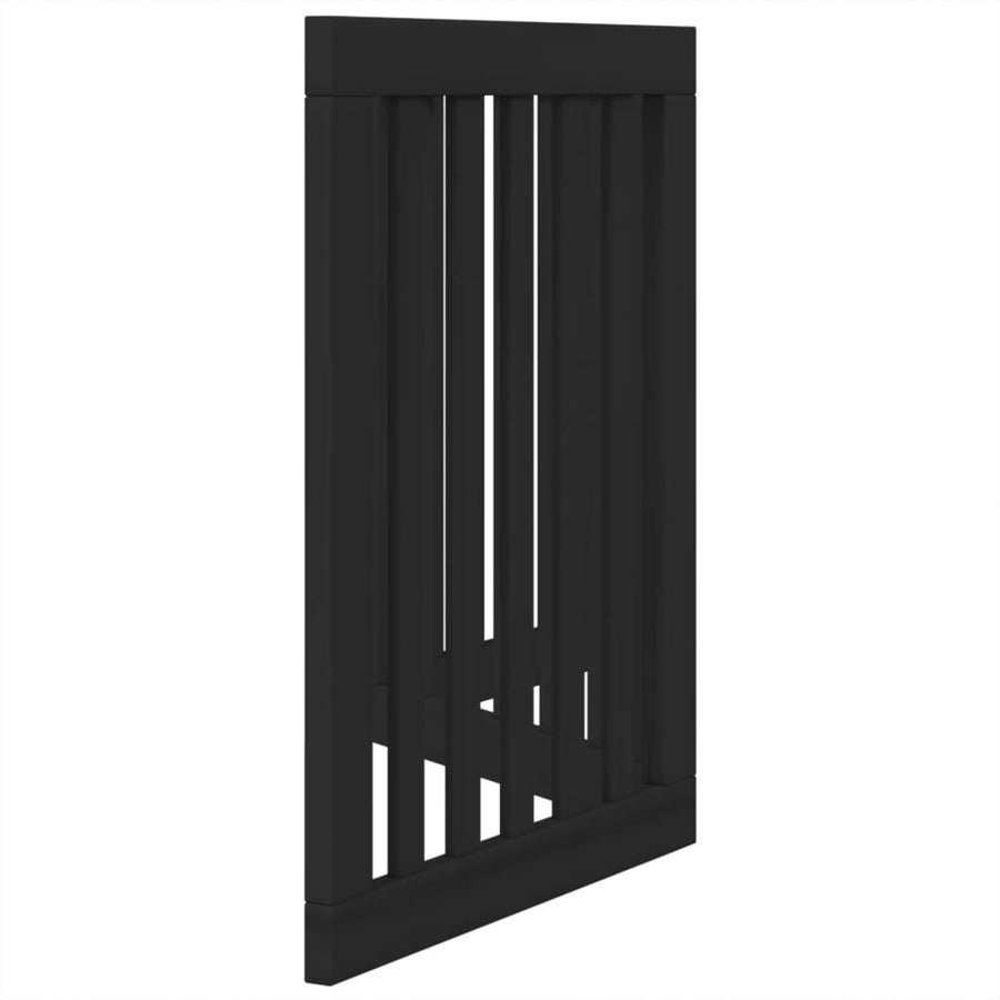 Hondenhek Inklapbaar 3 Panelen 150 Cm Populierenhout 50 x 60 x 2 cm Zwart