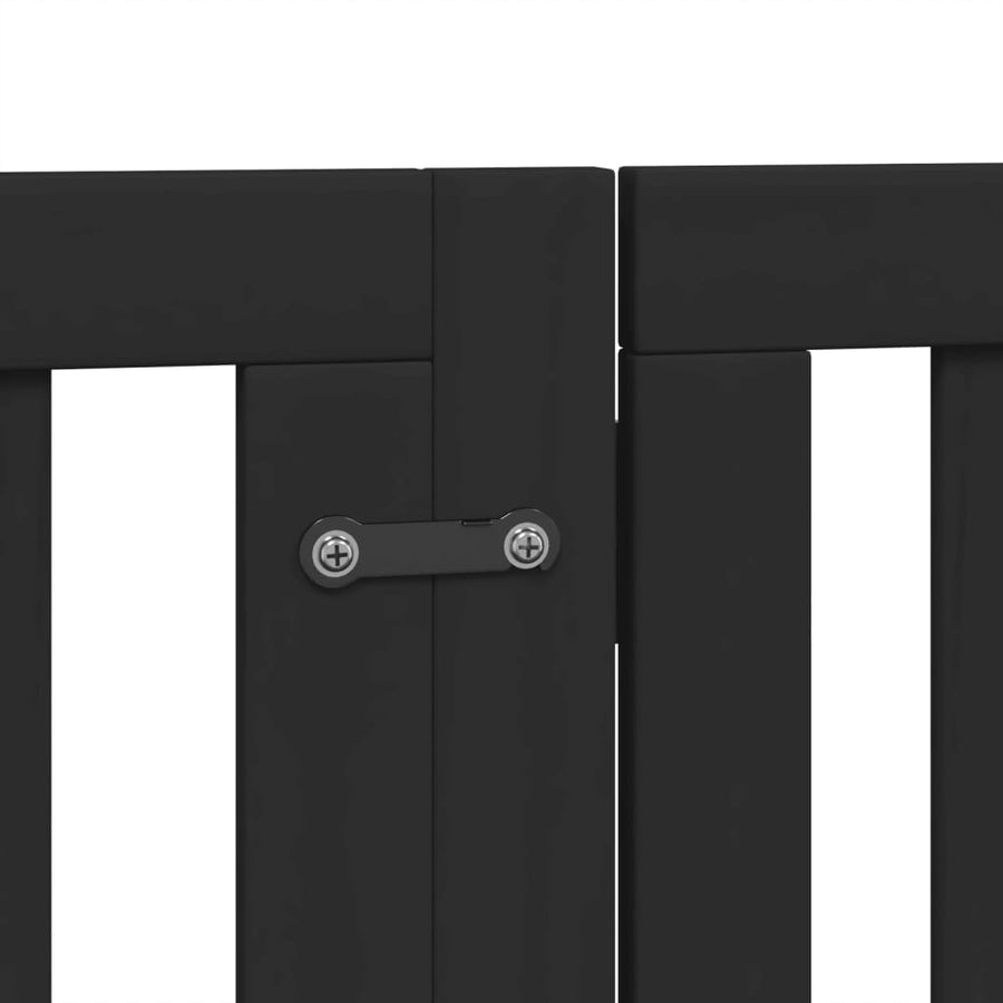 Hondenhek Inklapbaar 6 Panelen 300 Cm Populierenhout 50 x 60 x 2 cm Zwart