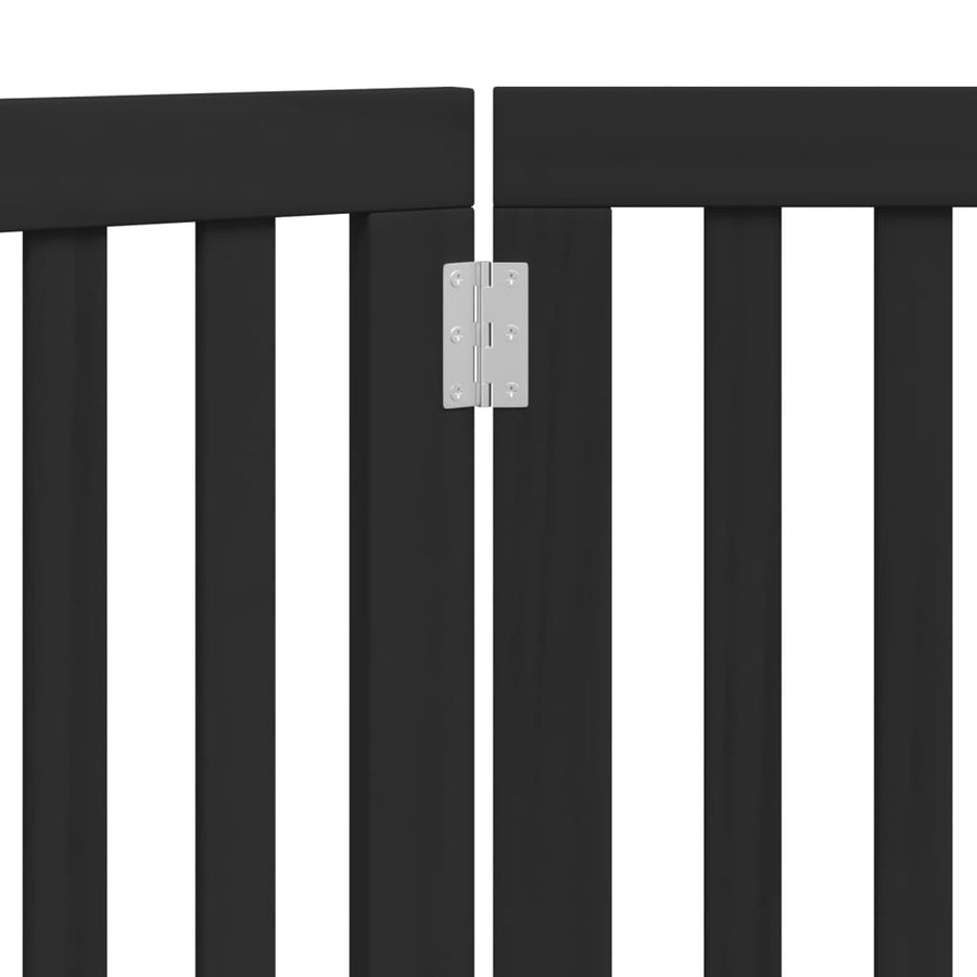 Hondenhek inklapbaar 3 panelen 150 cm populierenhout zwart