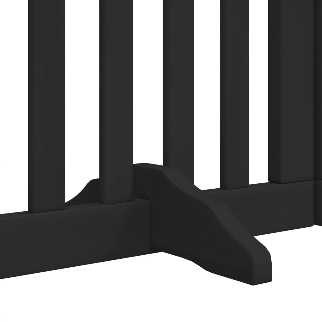 Hondenhek inklapbaar 6 panelen 300 cm populierenhout zwart