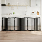Foldable Dog Gate 6 Panels 300 cm Poplar Wood Black