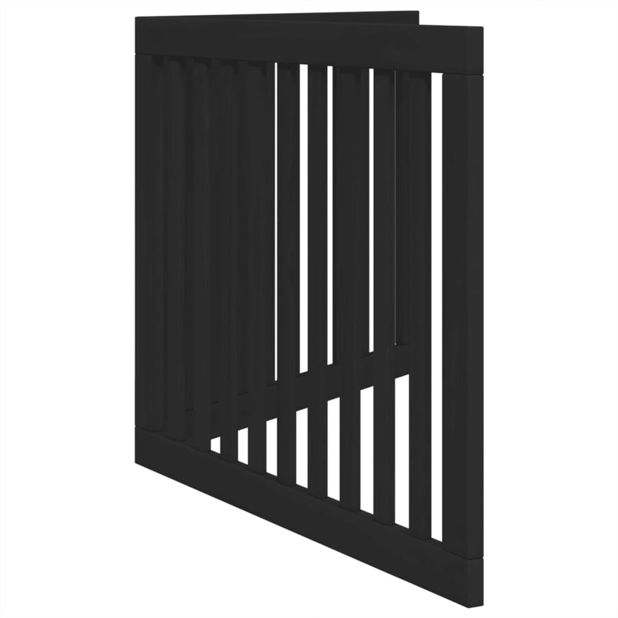 Hondenhek inklapbaar 2 panelen 160 cm populierenhout zwart