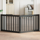 Foldable dog gate 2 panels 160 cm poplar wood black