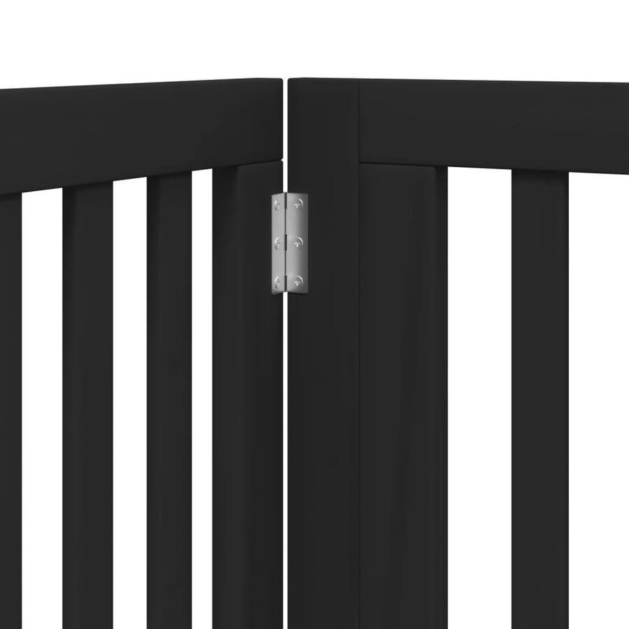 Hondenhek inklapbaar 4 panelen 320 cm populierenhout zwart