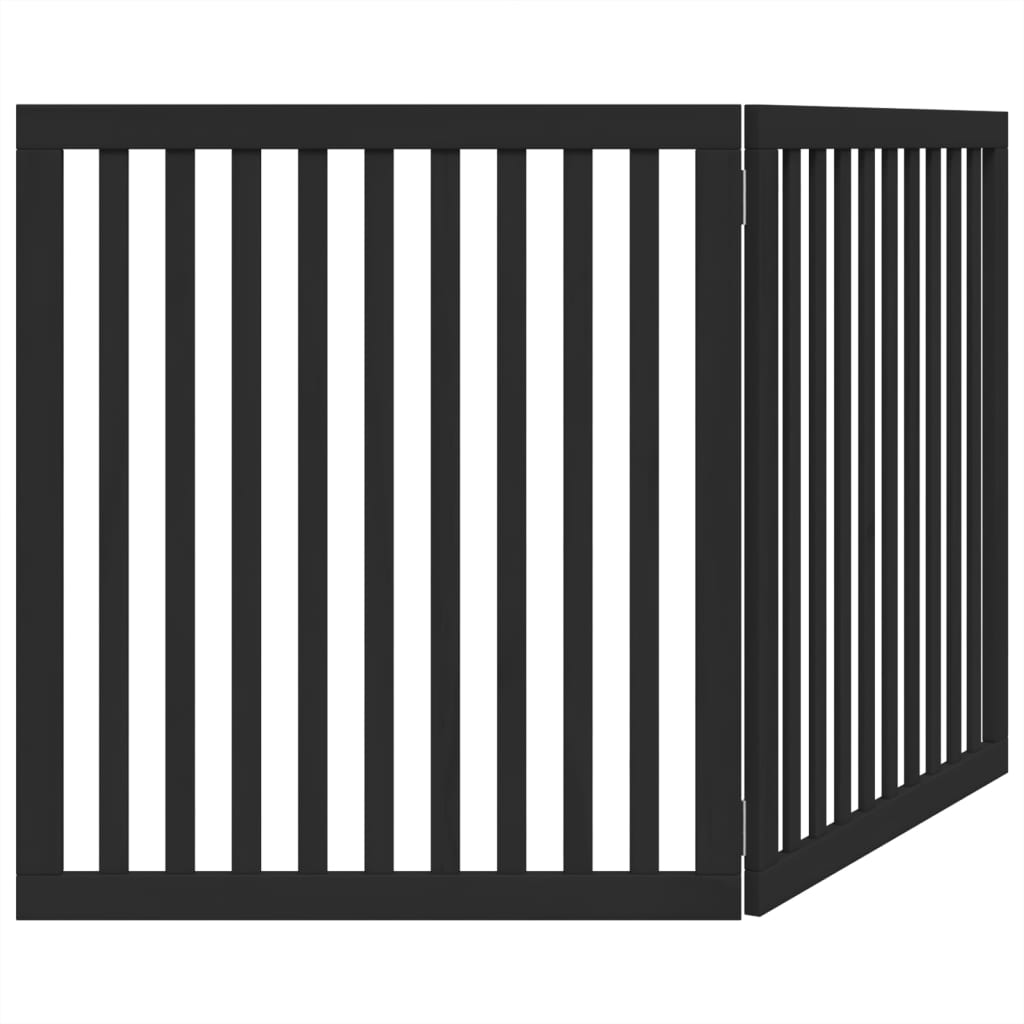 Hondenhek inklapbaar 2 panelen 160 cm populierenhout zwart