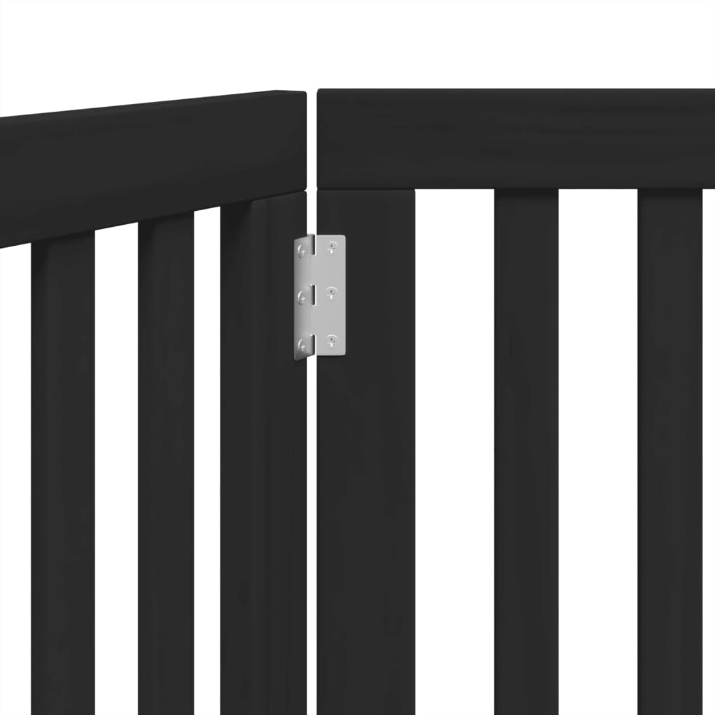 Hondenhek inklapbaar 2 panelen 160 cm populierenhout zwart