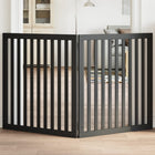 Foldable dog gate 2 panels 160 cm poplar wood black