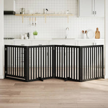 Hondenhek Inklapbaar 4 Panelen 320 Cm Populierenhout 80 x 90 x 2 cm Zwart