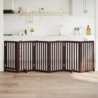Dog gate foldable 6 panels 300 cm poplar wood brown
