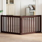 Foldable Dog Gate 2 Panels 160 cm Poplar Wood Brown