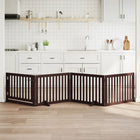 Folding Dog Gate 4 Panels 320 cm Poplar Wood Brown
