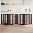 Folding Dog Gate 4 Panels 320 cm Poplar Wood Brown