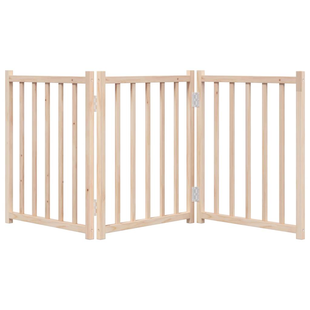 Hondenhek Inklapbaar 3 Panelen 150 Cm Massief Vurenhout 50 x 60 x 2 cm Naturel