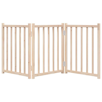 Hondenhek Inklapbaar 3 Panelen 150 Cm Massief Vurenhout 50 x 60 x 2 cm Naturel