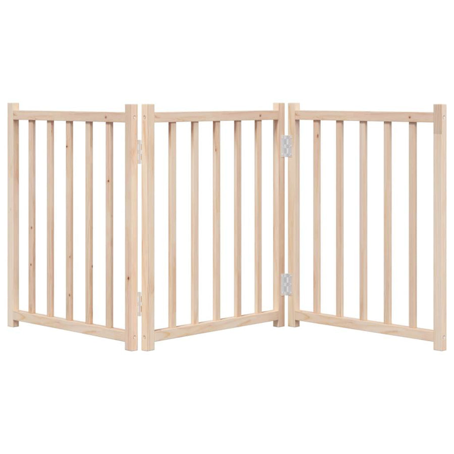 Hondenhek Inklapbaar 3 Panelen 150 Cm Massief Vurenhout 50 x 60 x 2 cm Naturel