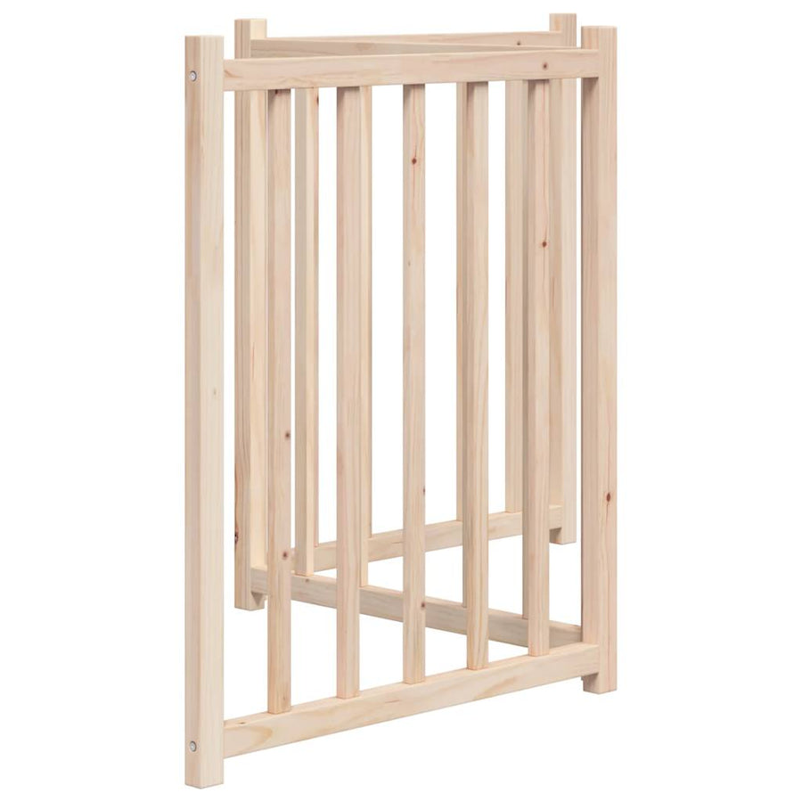 Hondenhek Inklapbaar 3 Panelen 150 Cm Massief Vurenhout 50 x 60 x 2 cm Naturel